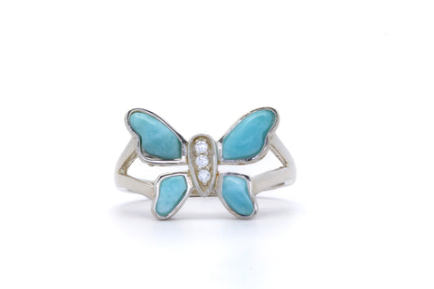 BEAUTIFUL BUTTERFLY LARIMAR RING