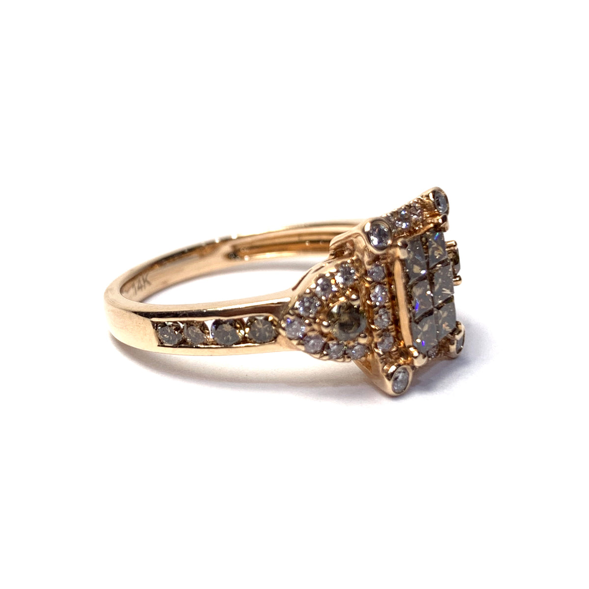 Square chocolate diamond ring deals