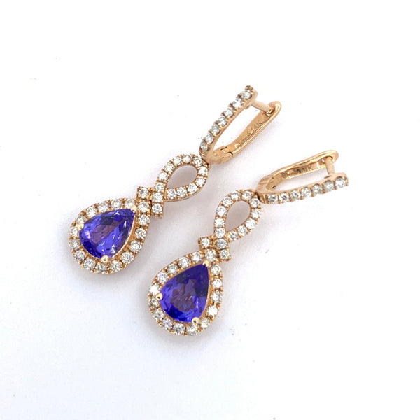 TANZANITE AND DIAMOND DROP EARRINGS