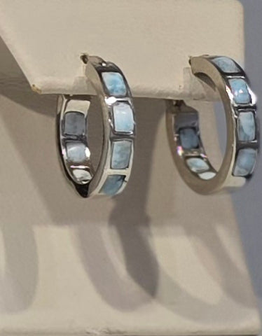 LARIMAR INSIDE-OUT HOOP EARRINGS