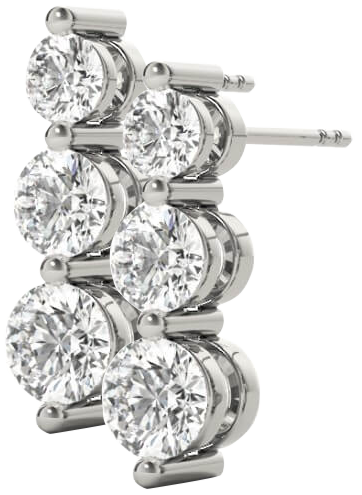 3 STONE DIAMOND EARRINGS