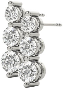 3 STONE DIAMOND EARRINGS