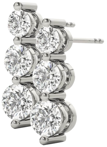 3 STONE DIAMOND EARRINGS
