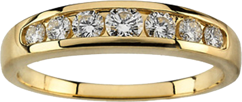 7 STONE CHANNEL BAND DIAMOND RING