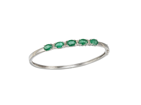 5 STONE EMERALD BANGLE