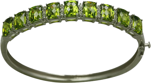BAGUETTE CUT PERIDOT BANGLE