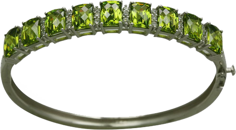 BAGUETTE CUT PERIDOT BANGLE