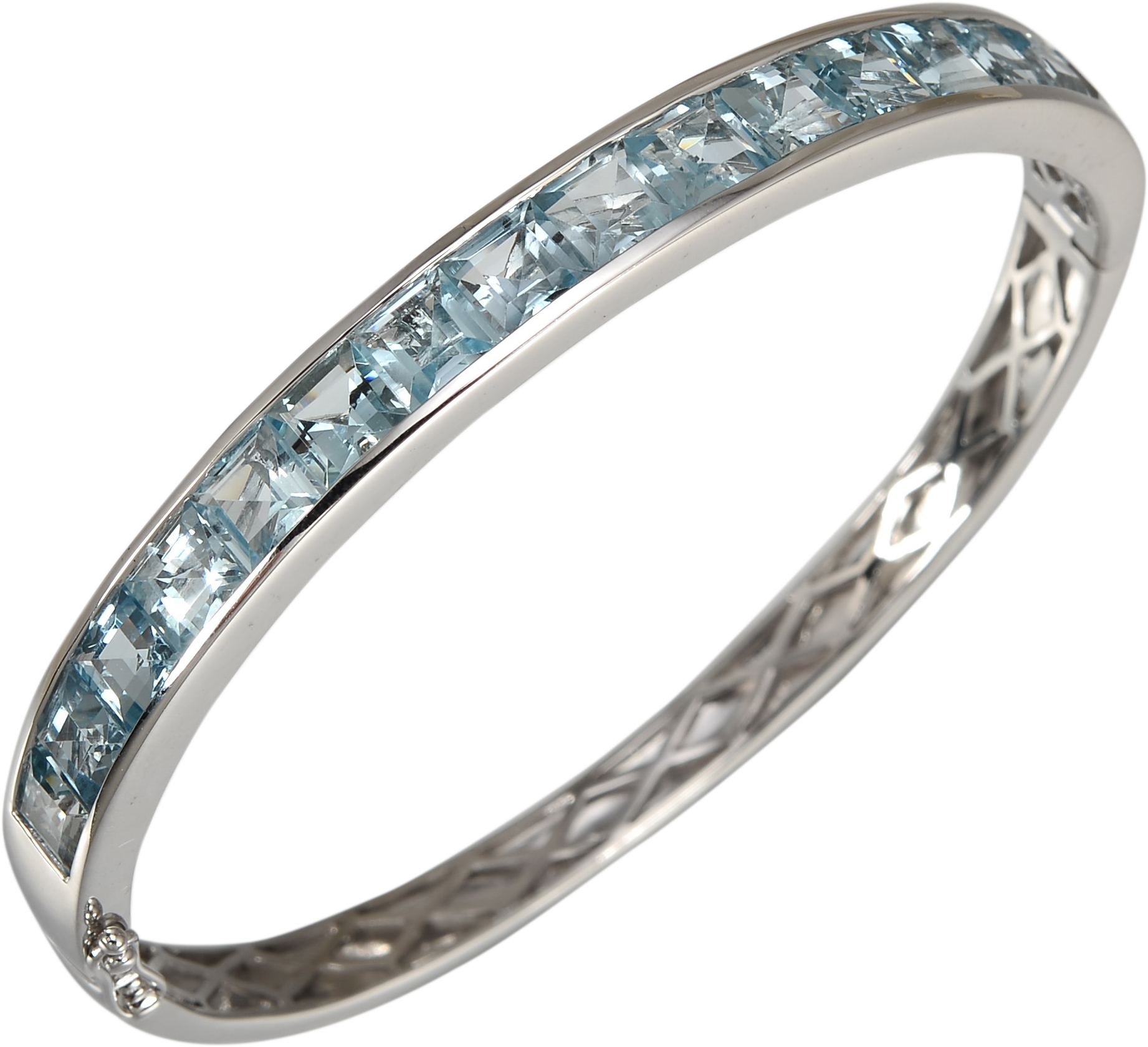 PRINCESS CUT  AQUAMARINE BRACELET