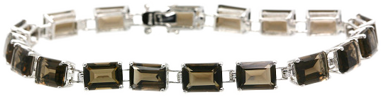 BAGUETTE CUT SMOKY QUARTZ BRACELET