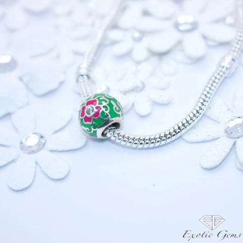 ENAMEL-FLOWER CHARMS (BEAD)