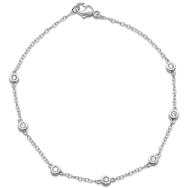 14k Yellow Gold Diamond By The Yard Station Bracelet