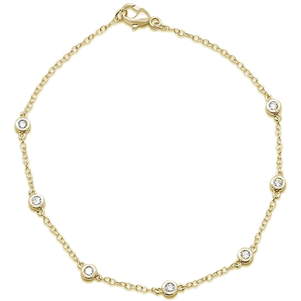 14k Yellow Gold Diamond By The Yard Station Bracelet