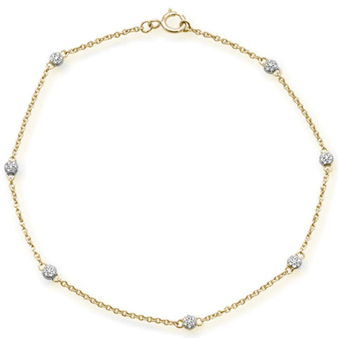 14kt Yellow Gold Diamond By Yard Station Bracelet