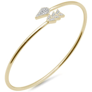 14K Yellow Gold Diamond Arrow Wrap Around Bangle Bracelet – Exotic