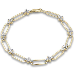 14K Yellow Gold Diamond Forzatina Bracelet