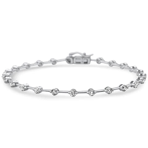 14K Yellow Gold Diamond Bezel Style Bracelet