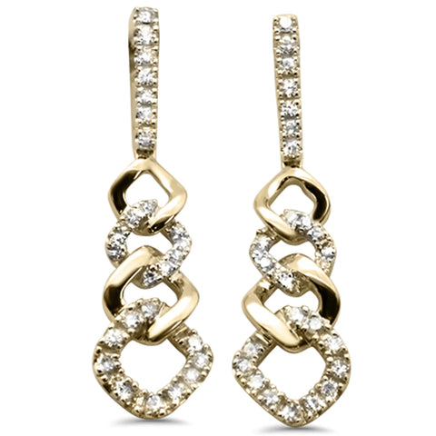 14K Yellow Gold Diamond Dangling Earring