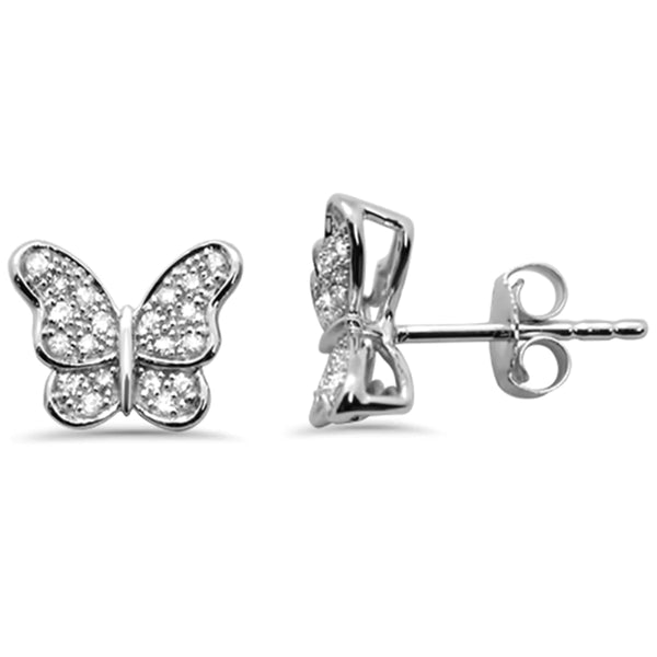 14K Yellow Gold Diamond Butterfly Earring