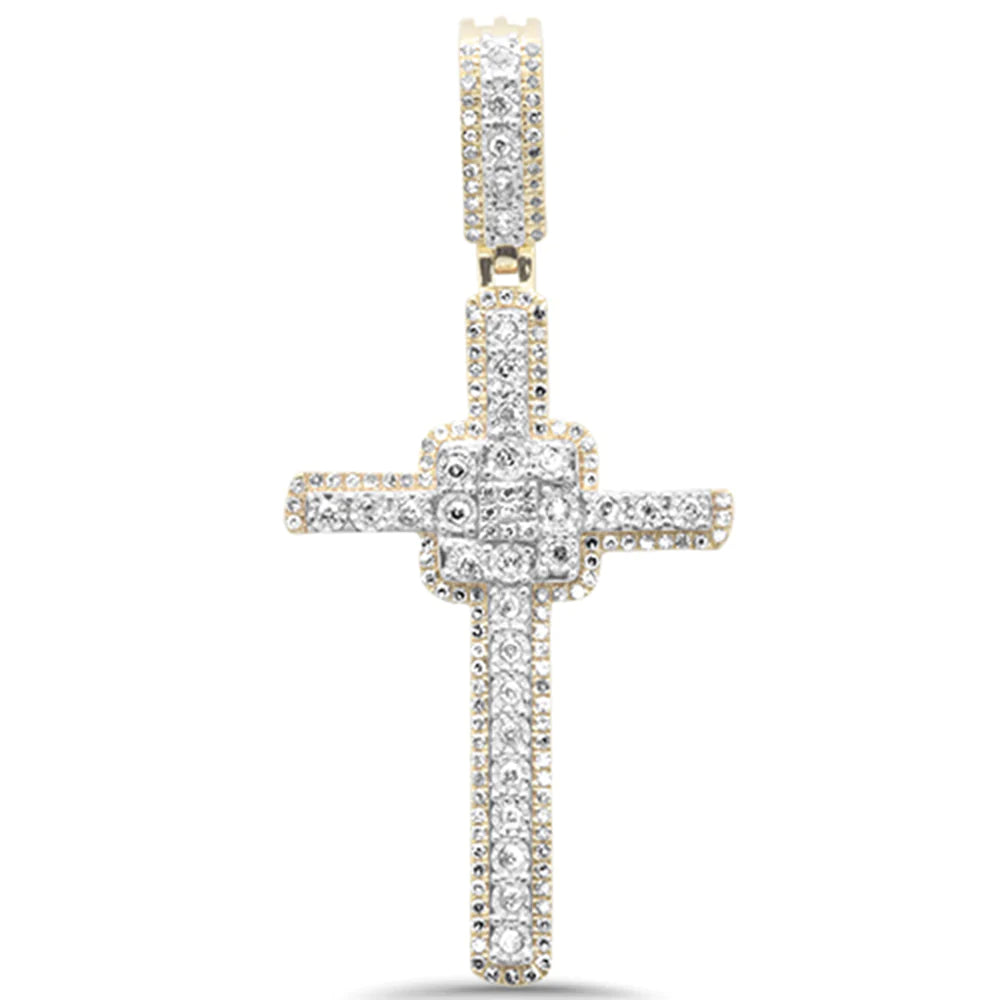 10K Yellow Gold Diamond Cross Pendant Charm Pendant