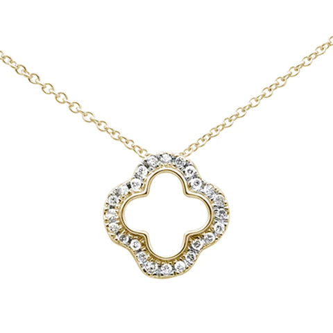 14K Yellow Gold Diamond Clover Pendant
