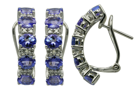 OVAL SHAPE TANZANITE EARRING