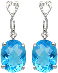 OVAL SHAPE BLUE TOPAZ EARRING