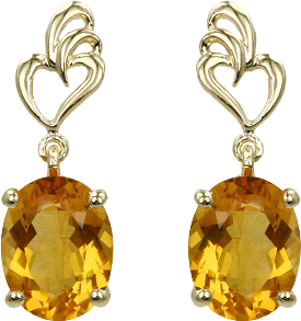 OVAL SHAPE CITRINE EARRING