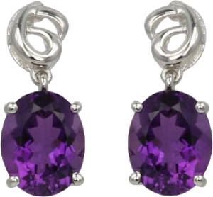 OVAL SHAPE AMYTHIST EARRING