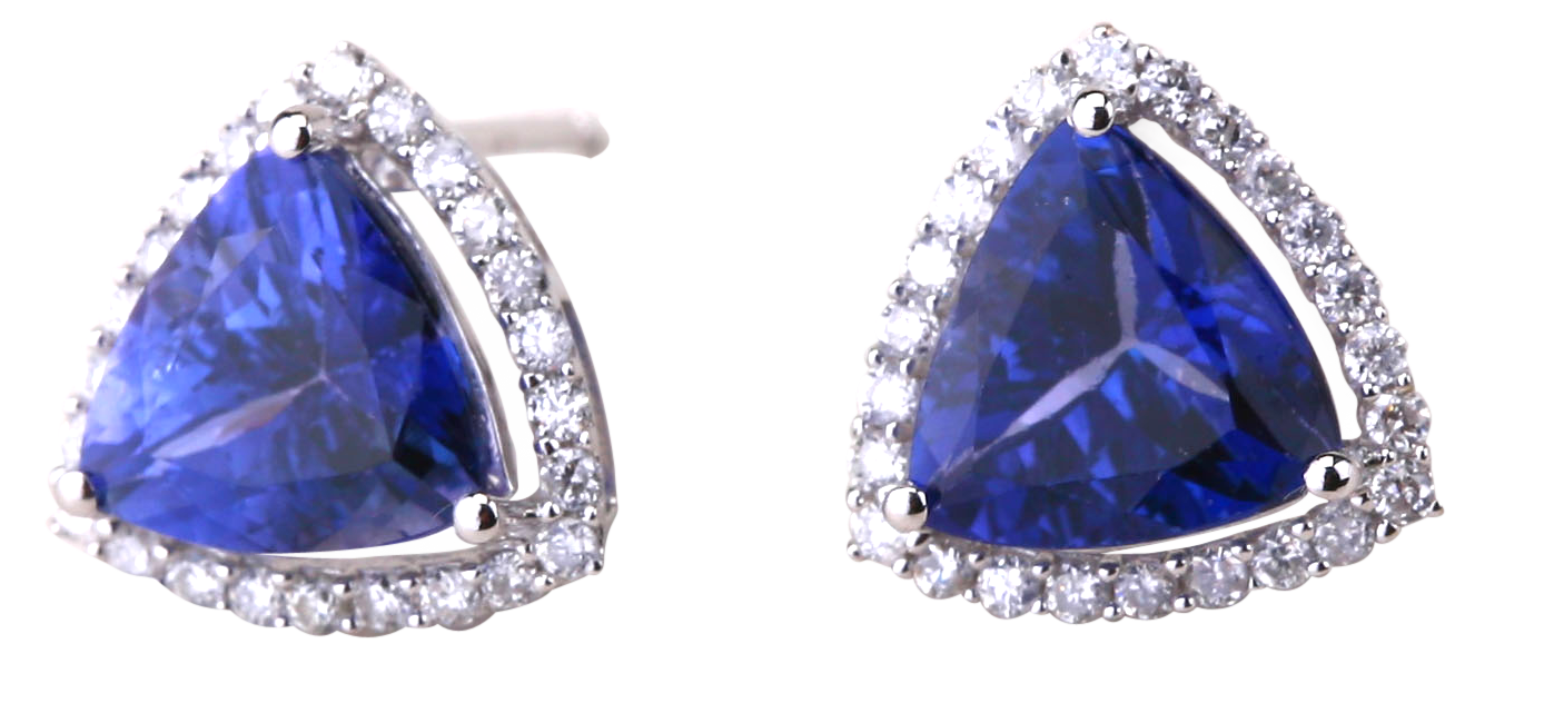 TRILLION CUT TANZANITE EARRING