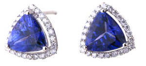 TRILLION CUT TANZANITE EARRING