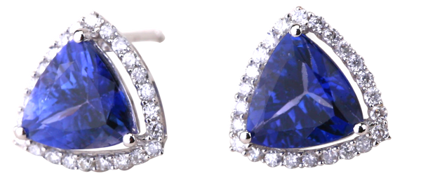 Trillion cut 2025 tanzanite earrings