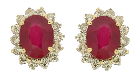 OVAL SHAPE RUBY EARRING