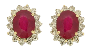 OVAL SHAPE RUBY EARRING