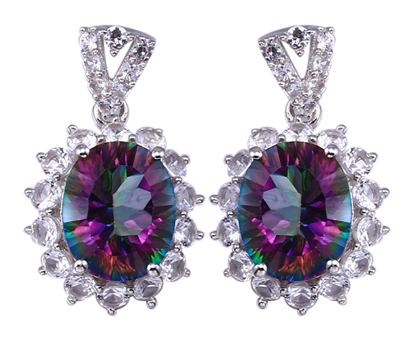 OVAL SHAPE CARIBBEAN TOPAZ EARRING