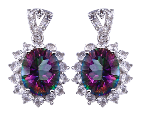 OVAL SHAPE CARIBBEAN TOPAZ EARRING