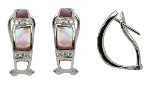 PINK MOTHER OF PEARL EARRING