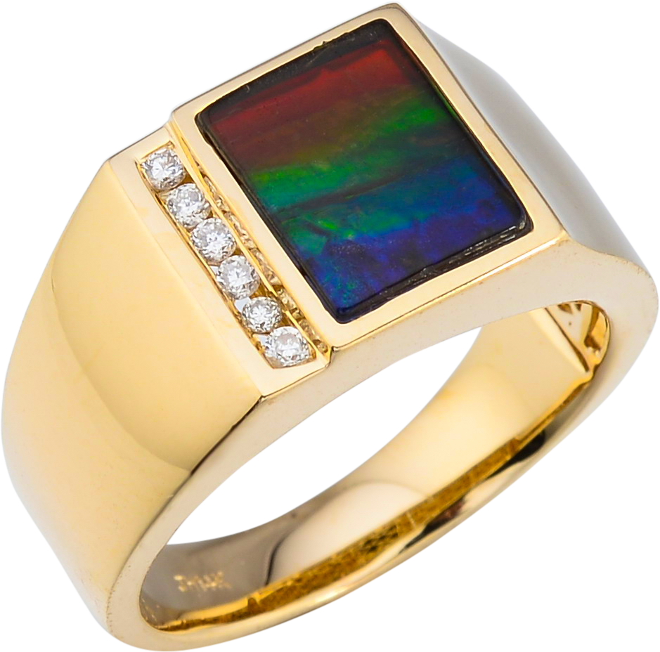 MENS AMMOLITE RING