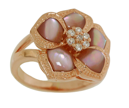 PINK MOTHER OF PEARL RING