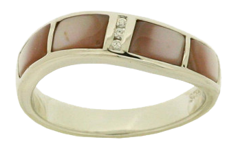 PINK MOTHER OF PEARL INLAY RING