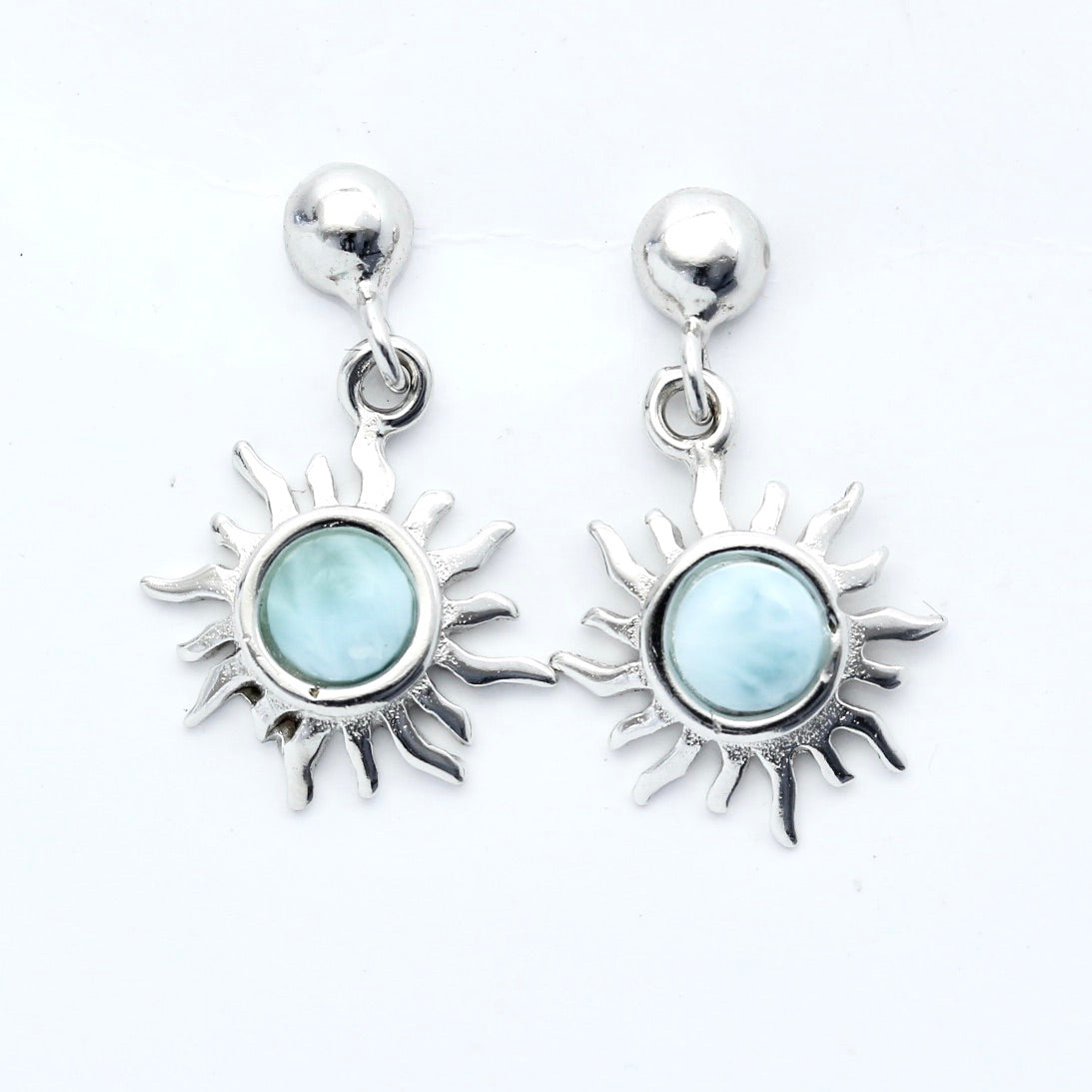 LARIMAR SUN SHAPE EARRINGS