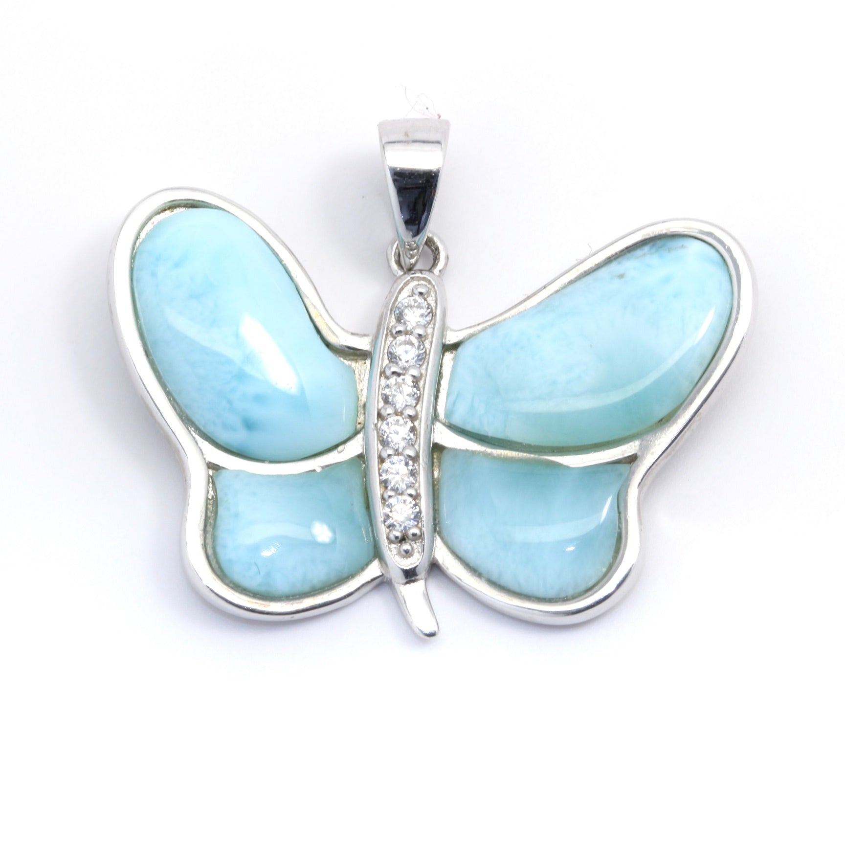 BUTTERFLY LARIMAR INLAY PENDANT