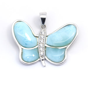 BUTTERFLY LARIMAR INLAY PENDANT