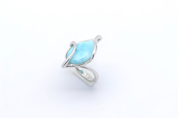 GORGEOUS PEAR SHAPE LARIMAR RING