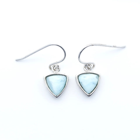 TRILLION SHAPE LARIMAR EARRINGS