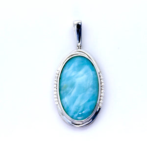 BEAUTIFUL LARIMAR OVAL PENDANT