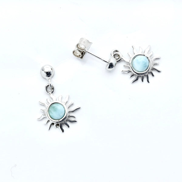 LARIMAR SUN SHAPE EARRINGS