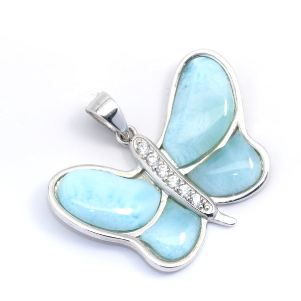 BUTTERFLY LARIMAR INLAY PENDANT