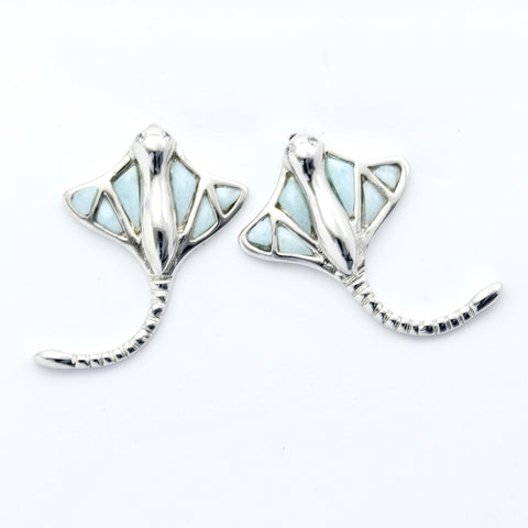 LARIMAR STINGRAY SHAPE EARRINGS