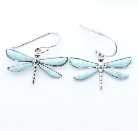 LARIMAR DRAGON FLY EARRINGS