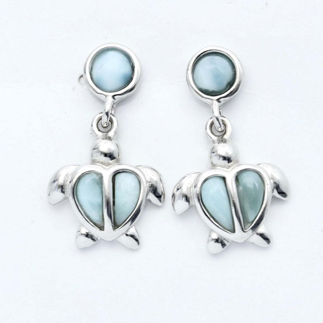 LARIMAR TURTLE SHAPE EARRINGS